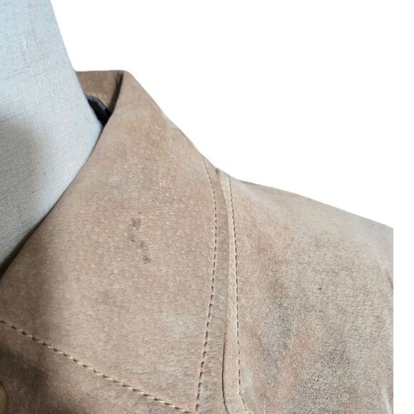 Liz Claiborne Tan Suede Lined Shirt Jacket - Picture 3 of 13